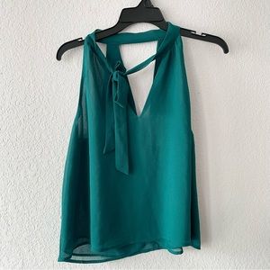 NWT Forever 21 Dark Green Emerald Halter Woven Top Size S